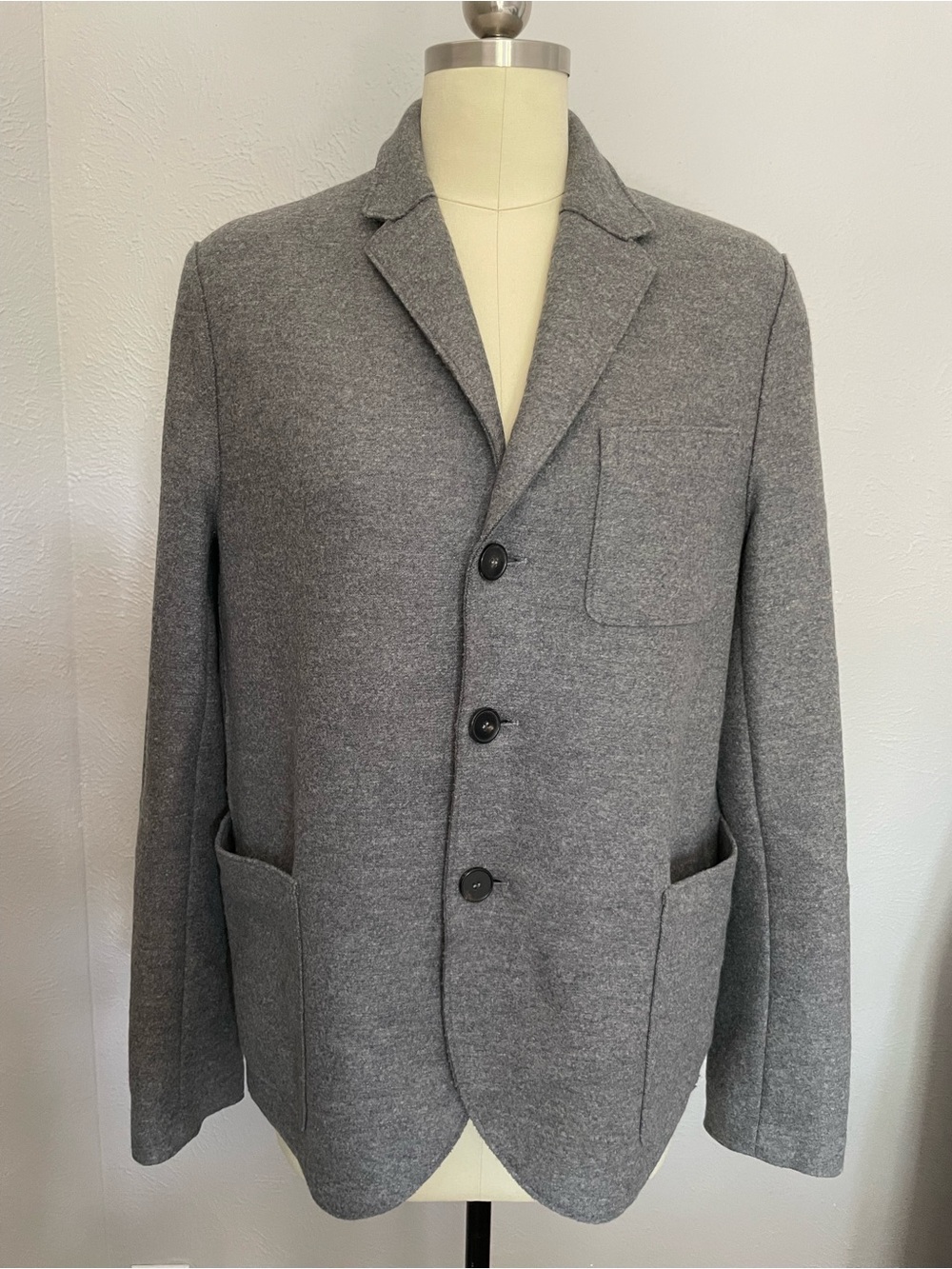 Men's Gray Knit Sport Coat Blazer - Tailored Casual Layer
